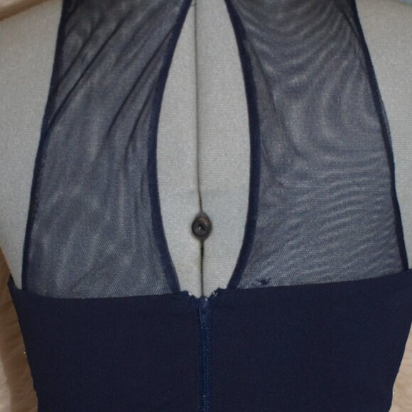 Blue Jeweled HALTER TOP Size 3 BY SEQUIN HEARTS USED FOR PHOTO SHOOTS - Picture 10 of 10